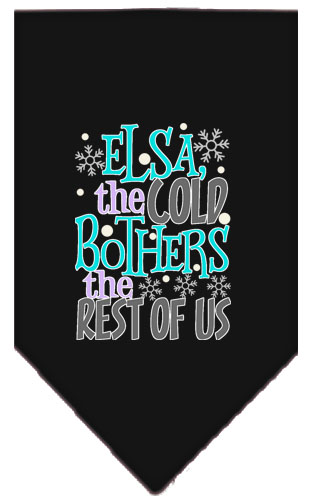 Elsa, the Cold Screen Print Bandana Black Small